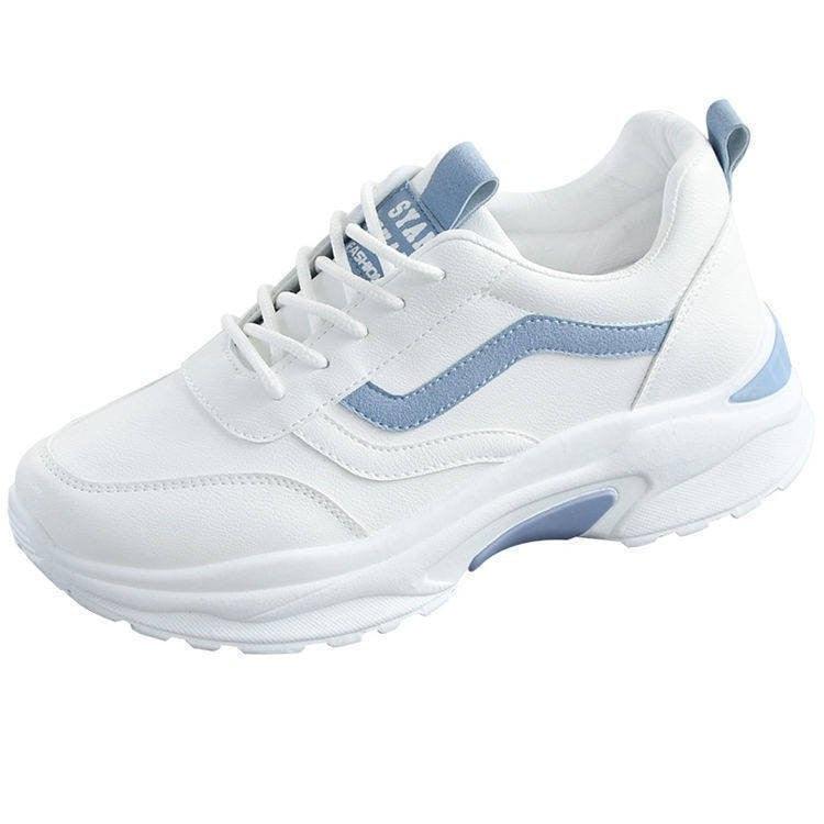 Classic White Platform Sneakers - Comfortable Casual Low Top Shoes