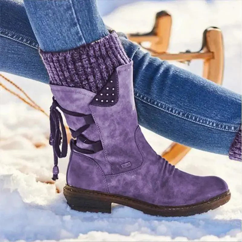 Women's Winter Boots, Strong Hoof Heels, Stylish Warm Design