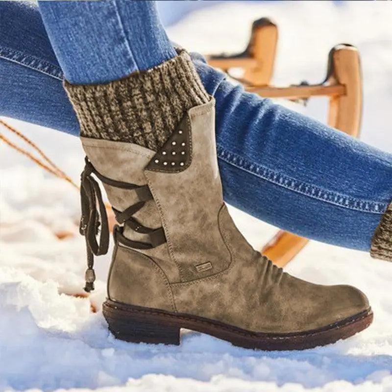 Women's Winter Boots, Strong Hoof Heels, Stylish Warm Design
