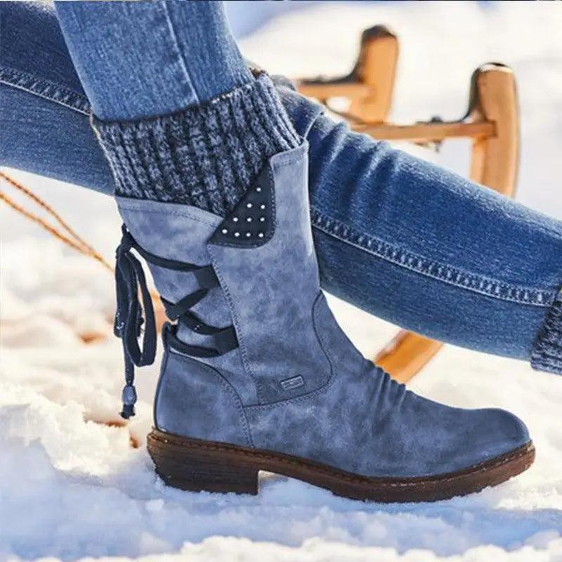 Women's Winter Boots, Strong Hoof Heels, Stylish Warm Design
