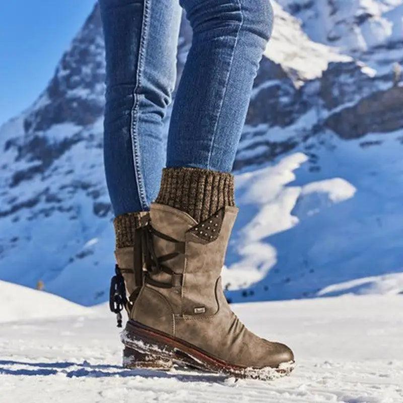 Women's Winter Boots, Strong Hoof Heels, Stylish Warm Design