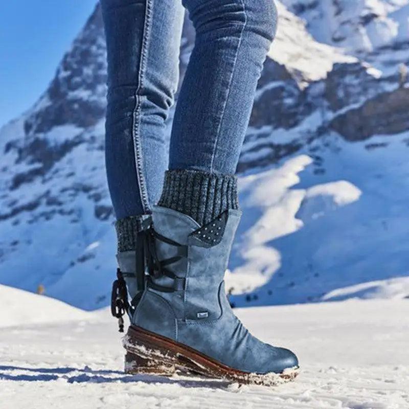 Women's Winter Boots, Strong Hoof Heels, Stylish Warm Design