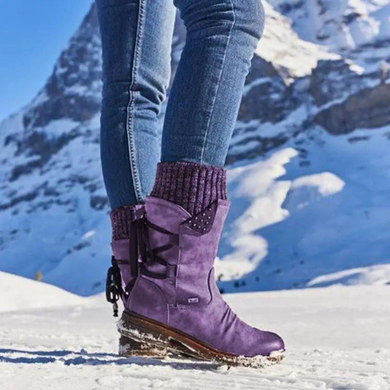 Women's Winter Boots, Strong Hoof Heels, Stylish Warm Design
