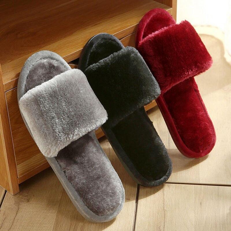 Plush Heart Slippers for Women & Girls - Soft Indoor House Shoes