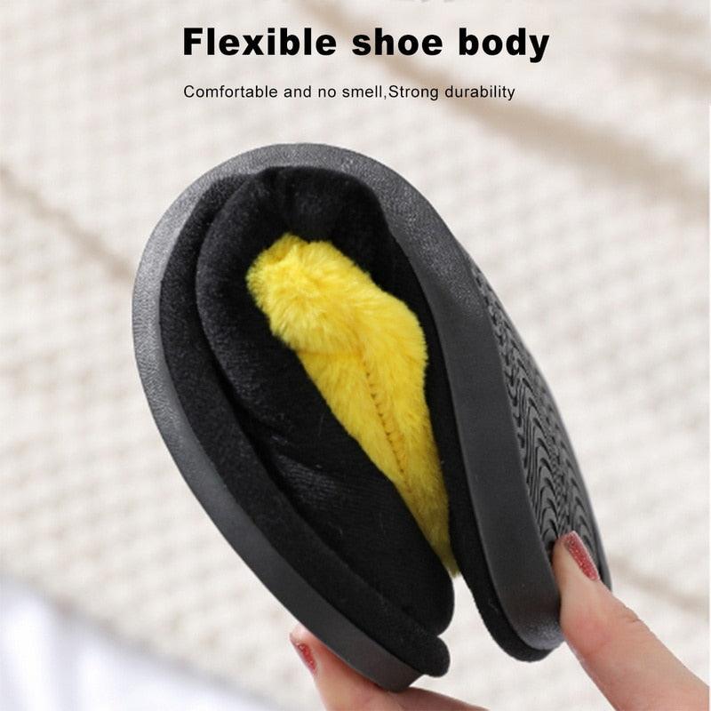Plush Heart Slippers for Women & Girls - Soft Indoor House Shoes