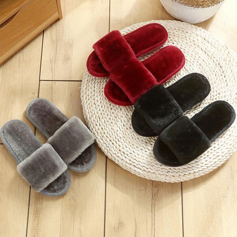 Plush Heart Slippers for Women & Girls - Soft Indoor House Shoes