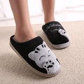 Women's soft furry cat slippers with plush lining and non-slip sole in pastel and neutral colors.
