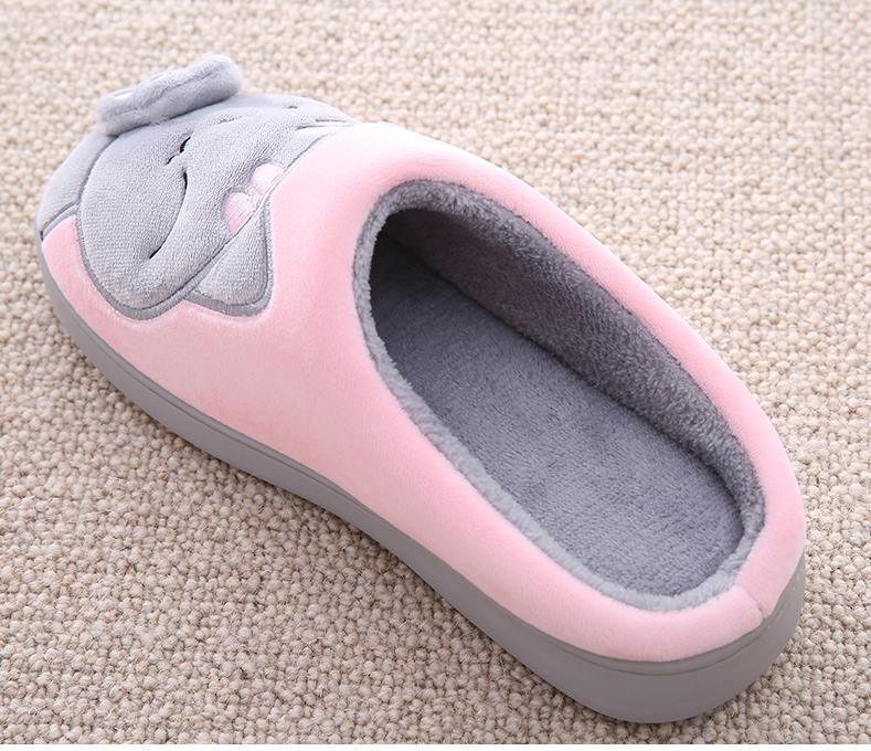 Women's Cat Face Furry Slippers – Soft Plush Warm House Shoes