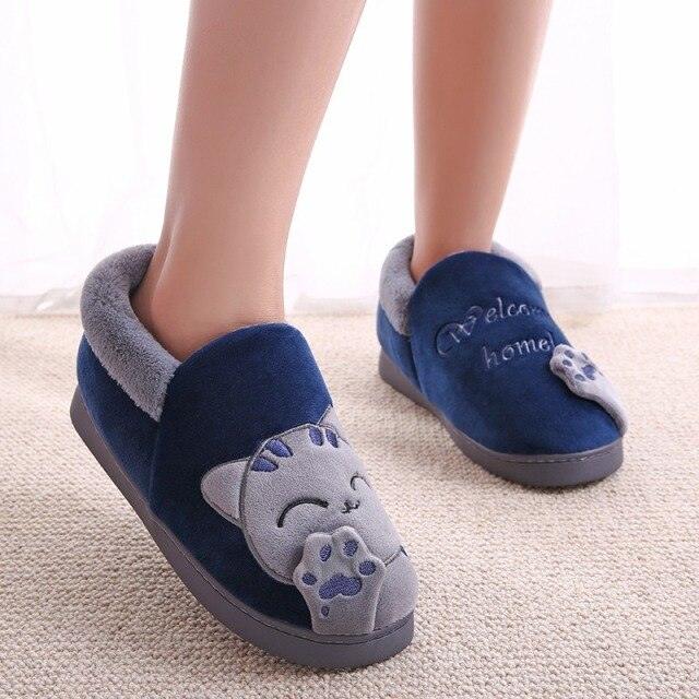 Women’s Plush Cat Slippers with Memory Foam & Non-Slip Sole