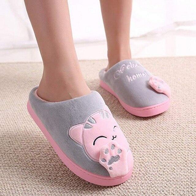 Women’s Plush Cat Slippers with Memory Foam & Non-Slip Sole