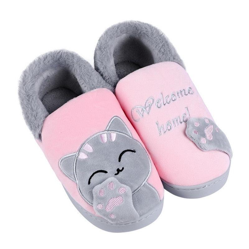 Women’s Plush Cat Slippers with Memory Foam & Non-Slip Sole
