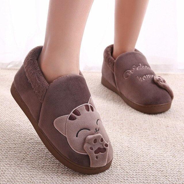 Women’s Plush Cat Slippers with Memory Foam & Non-Slip Sole