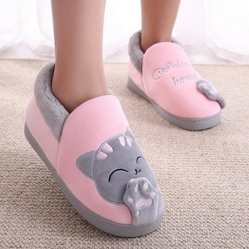 Women’s Plush Cat Slippers with Memory Foam & Non-Slip Sole