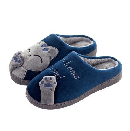 Women’s Memory Foam Cat Slippers with Waterproof Rubber Sole