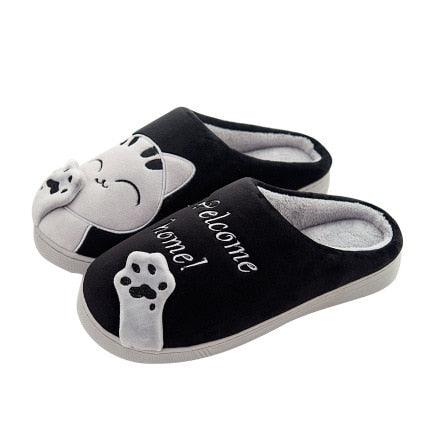 Women’s Memory Foam Cat Slippers with Waterproof Rubber Sole
