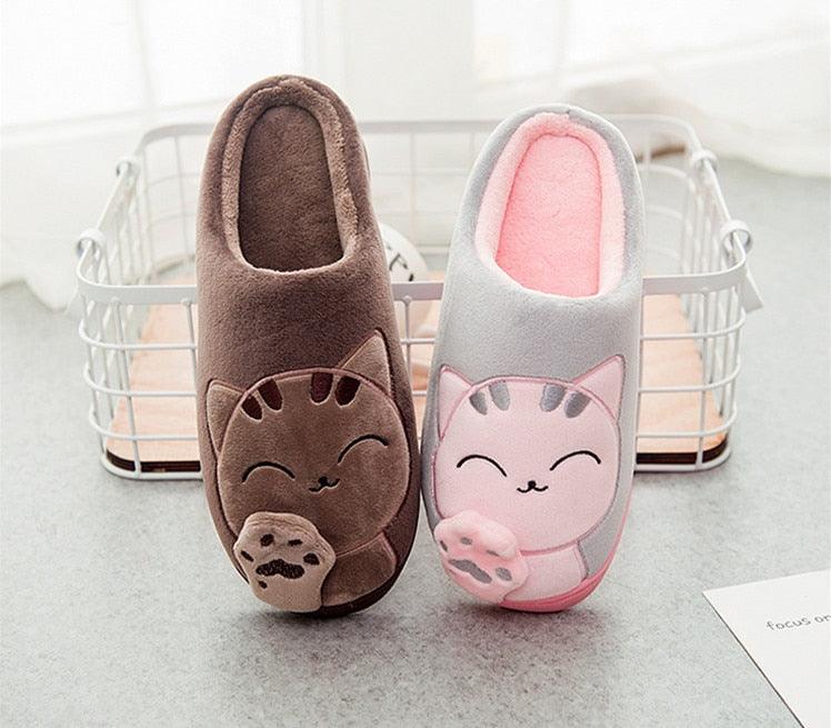 Women’s Memory Foam Cat Slippers with Waterproof Rubber Sole