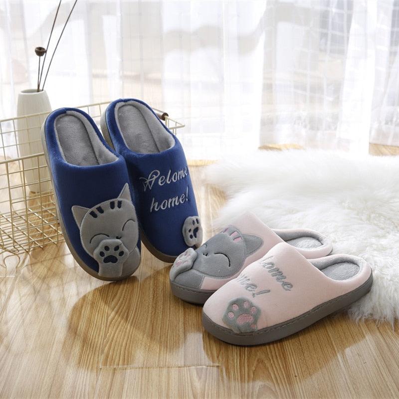 Women’s Memory Foam Cat Slippers with Waterproof Rubber Sole