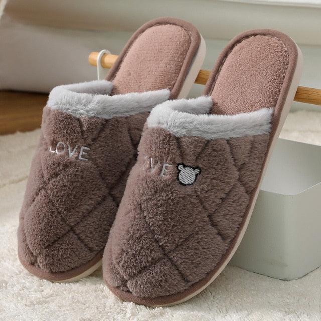 Memory Foam Women's Winter Slippers Anti-Slip Soft Indoor House Shoes