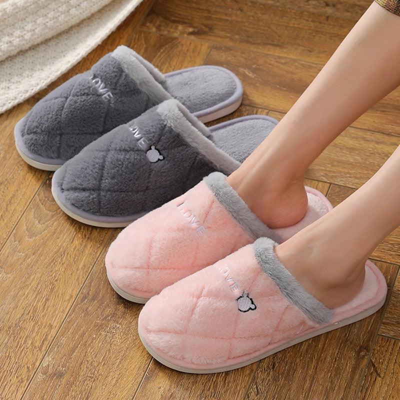 Memory Foam Women's Winter Slippers Anti-Slip Soft Indoor House Shoes