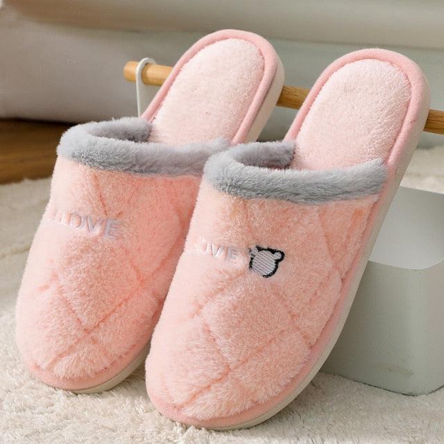 Memory Foam Women's Winter Slippers Anti-Slip Soft Indoor House Shoes