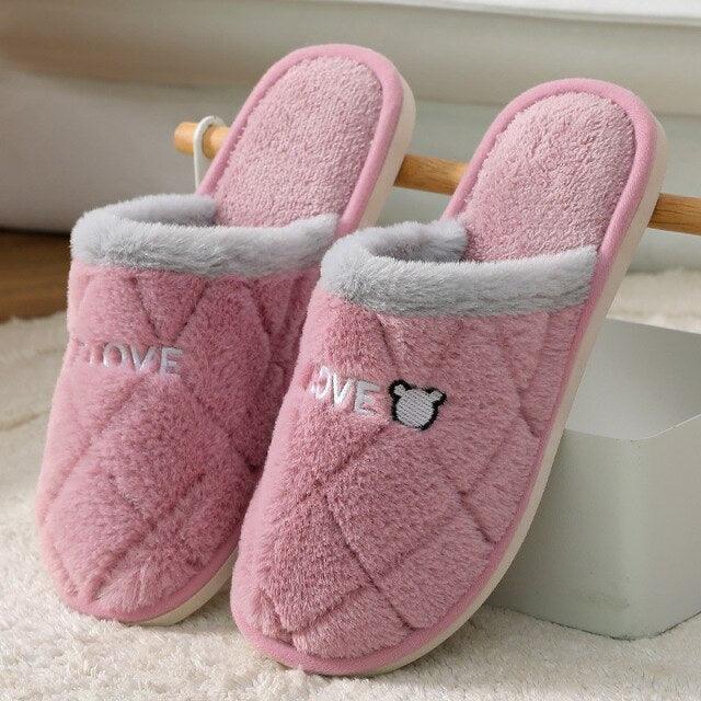 Memory Foam Women's Winter Slippers Anti-Slip Soft Indoor House Shoes