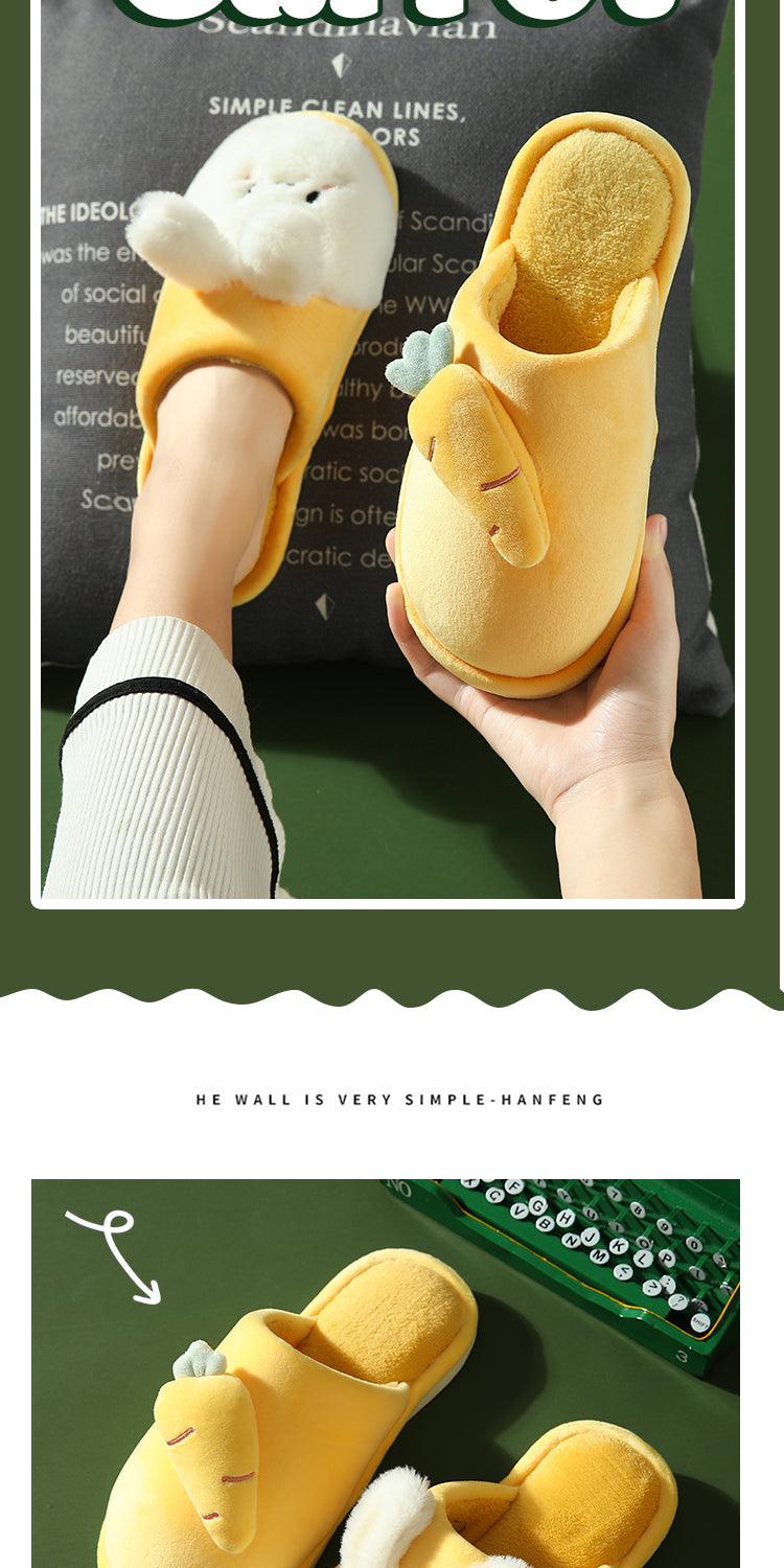 Plush Memory Foam Winter House Slippers - Soft Fuzzy Rabbit Slides