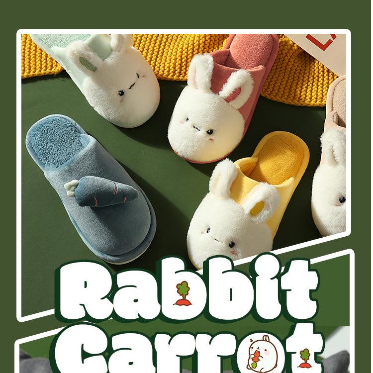 Plush Memory Foam Winter House Slippers - Soft Fuzzy Rabbit Slides