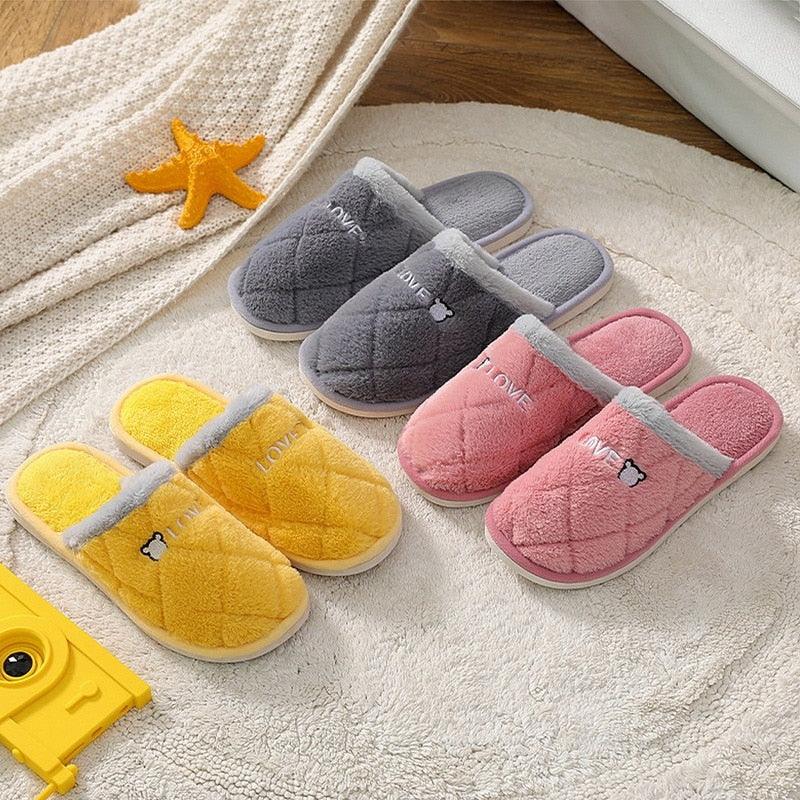 Plush Memory Foam Winter House Slippers for Indoor Home Comfort