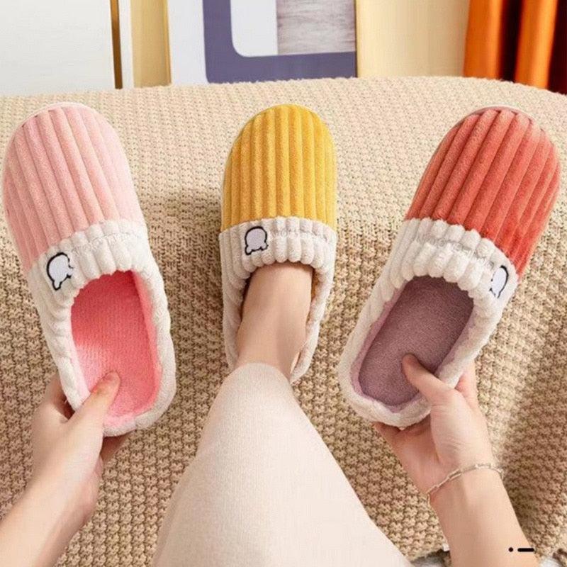 Plush Memory Foam Winter House Slippers for Indoor Home Comfort