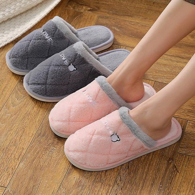 Plush Memory Foam Winter House Slippers for Indoor Home Comfort