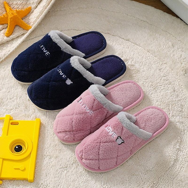 Plush Memory Foam Winter House Slippers for Indoor Home Comfort