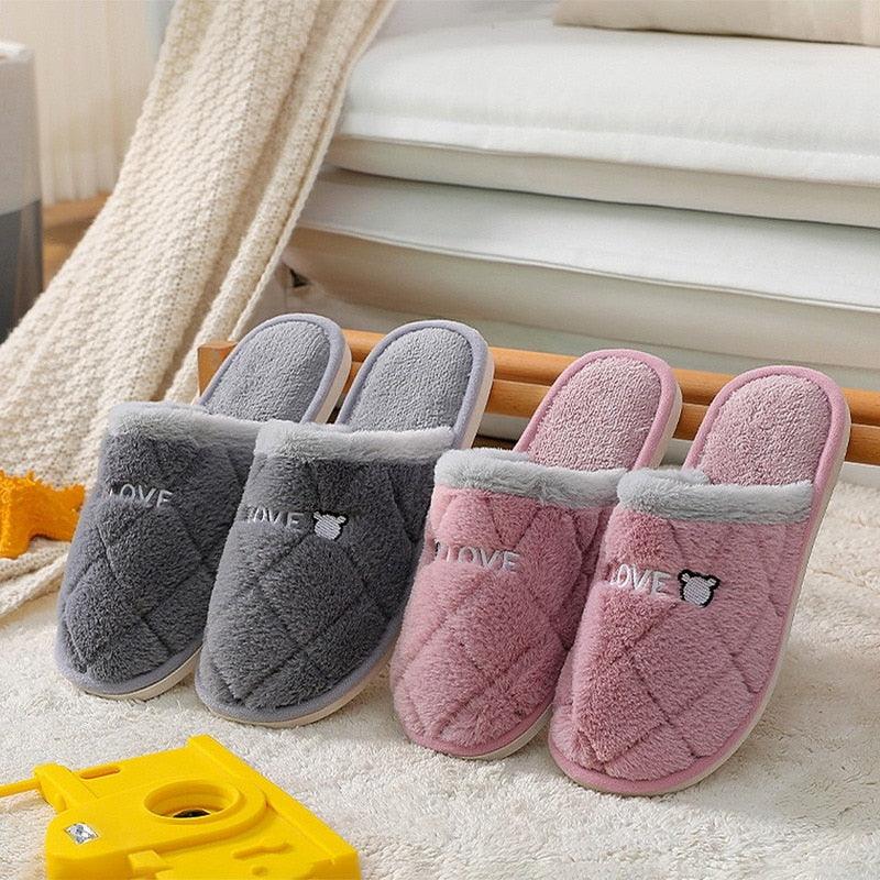 Plush Memory Foam Winter House Slippers for Indoor Home Comfort