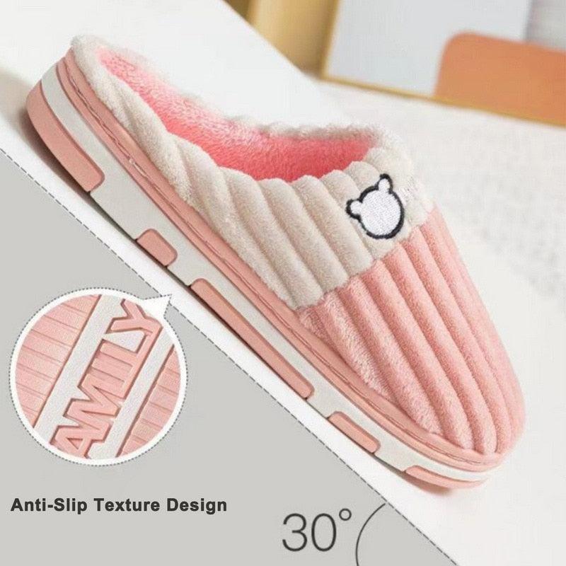 Plush Memory Foam Winter House Slippers for Indoor Home Comfort