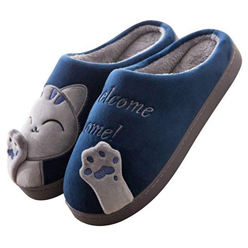 Plush Cat Animal Indoor House Slippers with Memory Foam Comfort