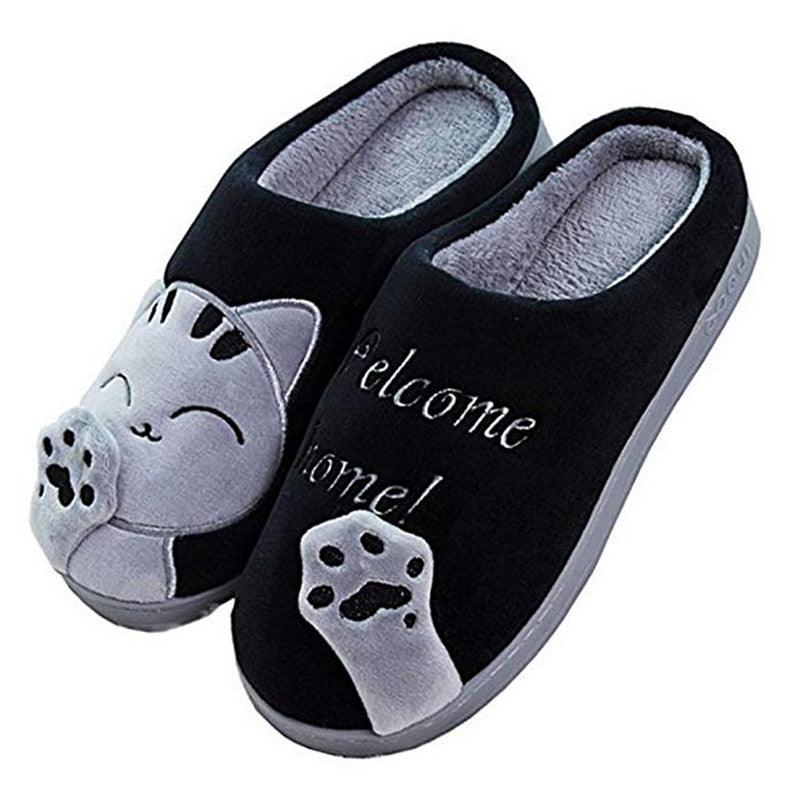Plush Cat Animal Indoor House Slippers with Memory Foam Comfort