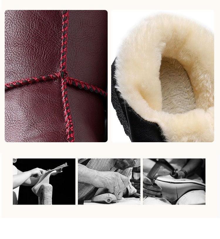 Waterproof Plush Fur Lined Winter Booties Non-Slip Platform Shoes