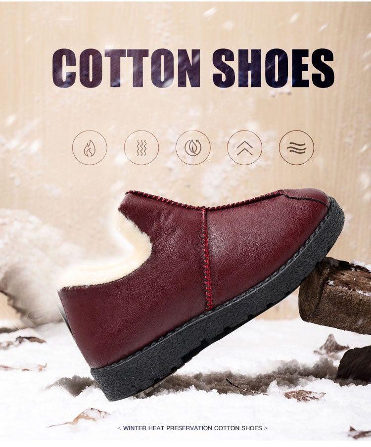 Waterproof Plush Fur Lined Winter Booties Non-Slip Platform Shoes