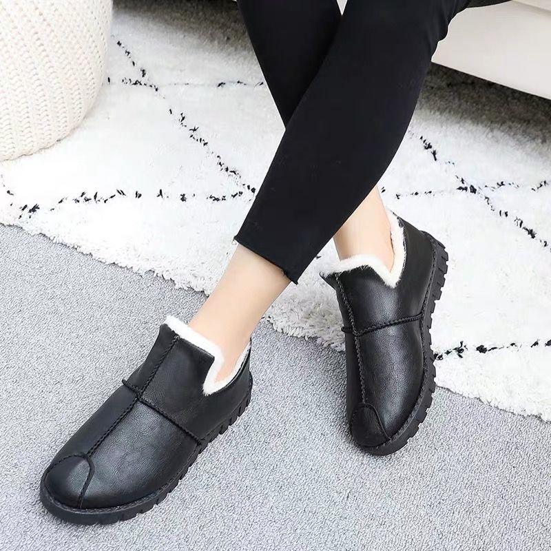 Waterproof Plush Fur Lined Winter Booties Non-Slip Platform Shoes