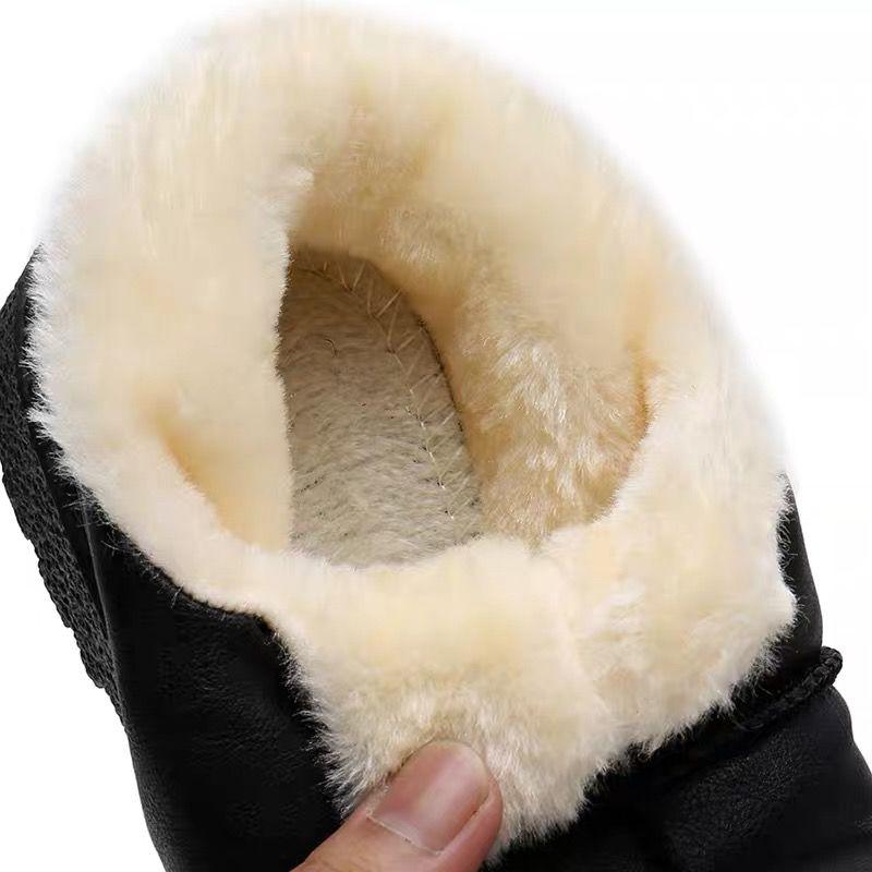 Waterproof Plush Fur Lined Winter Booties Non-Slip Platform Shoes