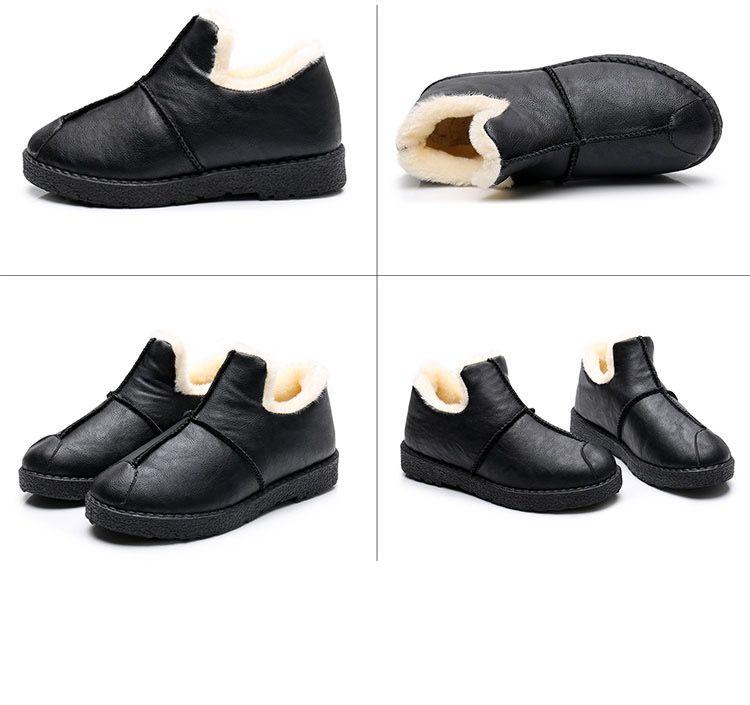 Waterproof Plush Fur Lined Winter Booties Non-Slip Platform Shoes