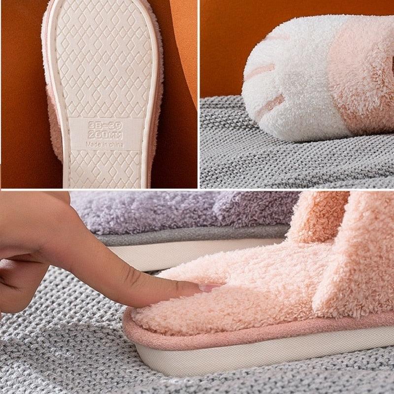 Women’s Plush Memory Foam Cat Slippers – Cozy Warm Indoor House Shoes