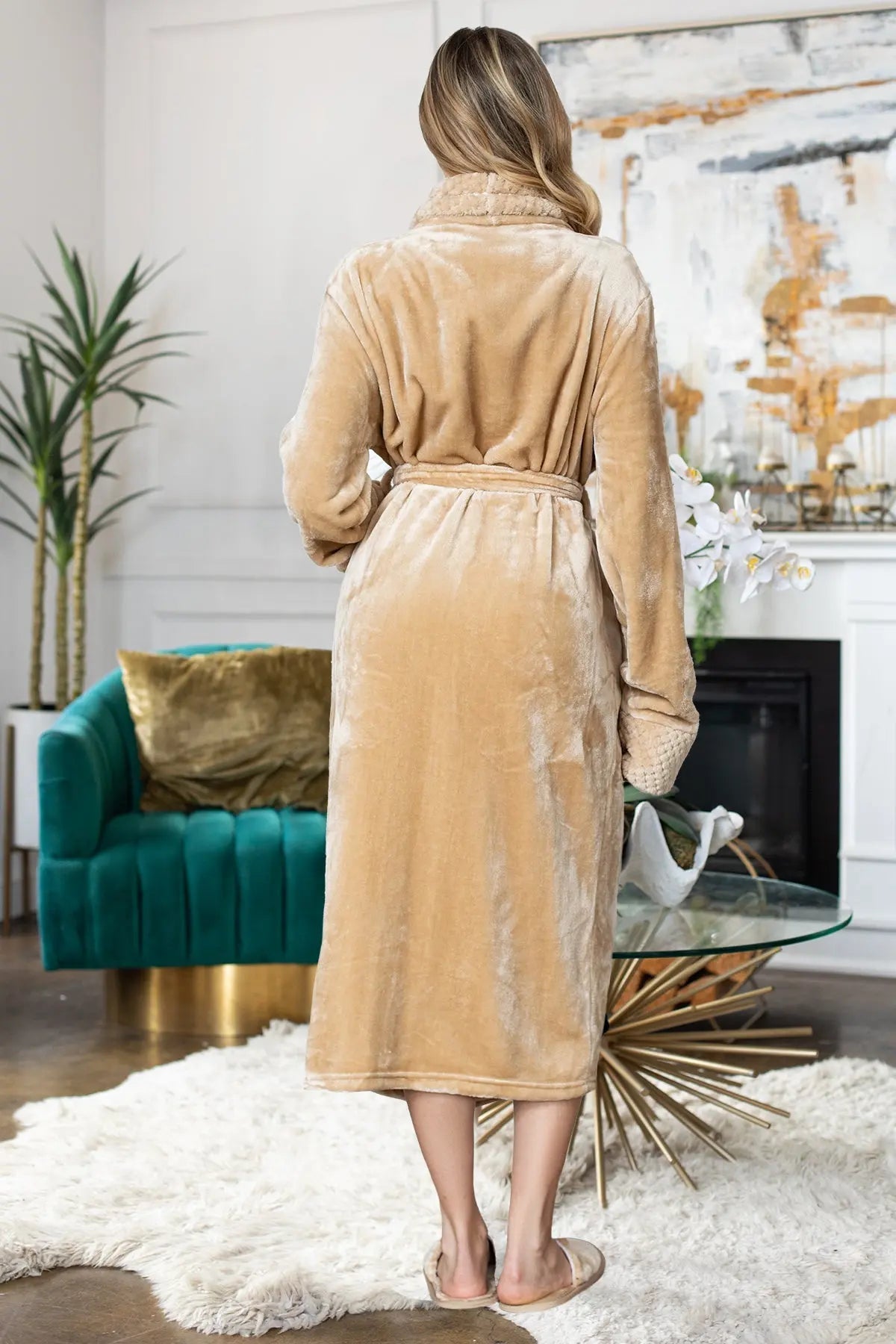 Women's Ultra Soft Plush Bathrobe - Cozy Loungewear Spa Robe - Image 12