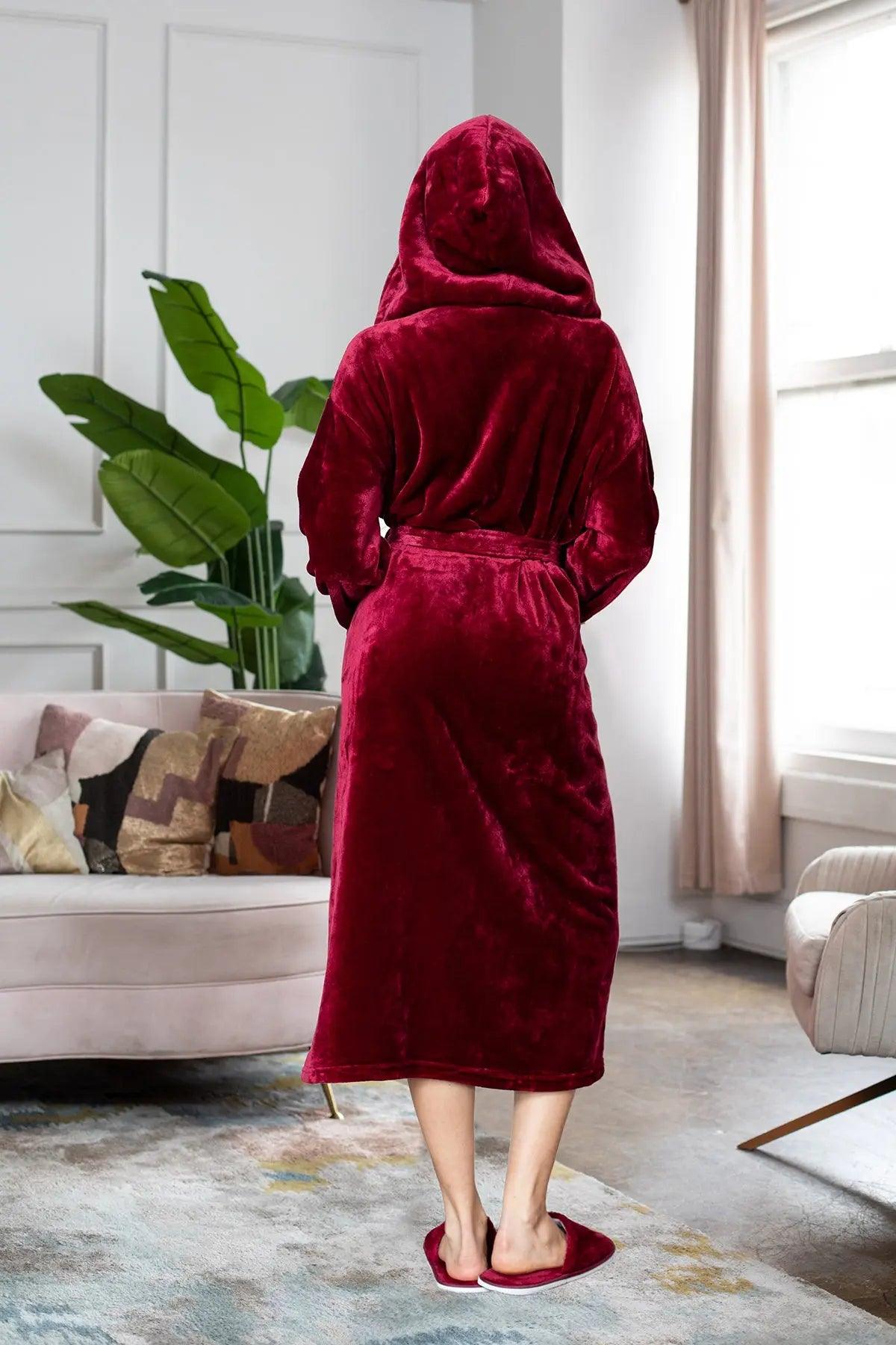 Women’s Plush Hooded Robe – Soft Spa-Worthy Loungewear - Image 37