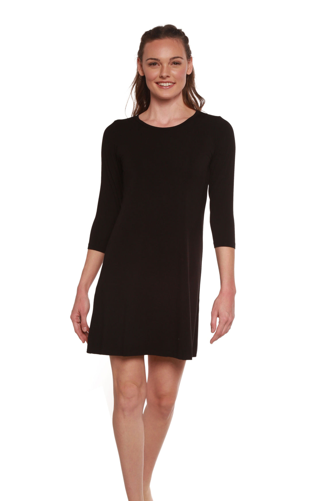 Women's A-Line Black Dress Bamboo Viscose