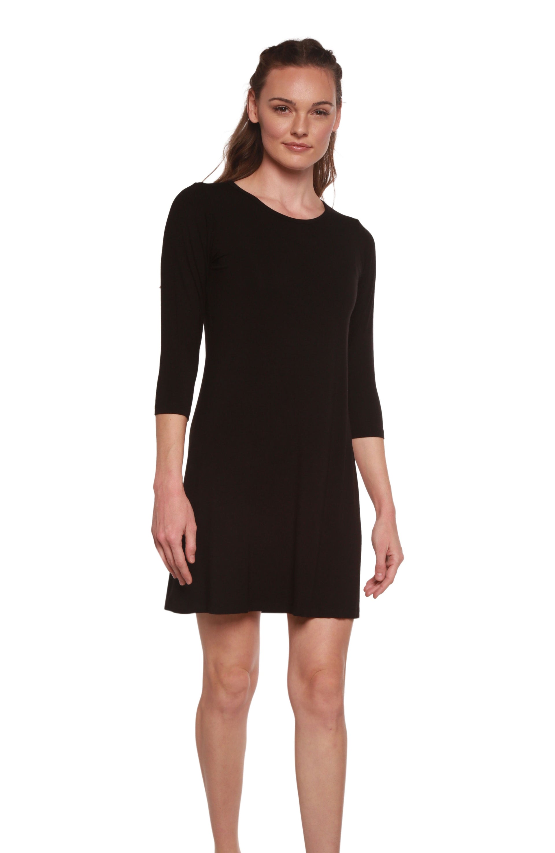 Women's A-Line Black Dress Bamboo Viscose