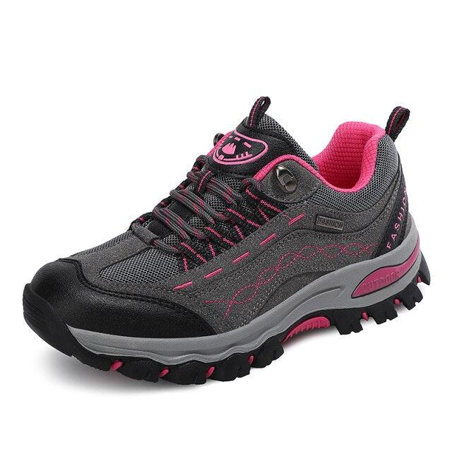 Women's Leather Hiking Boots, Anti-Slip Ankle Shoes for Winter