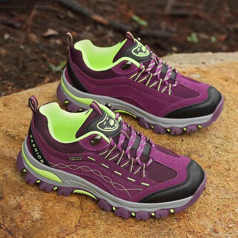 Women's Leather Hiking Boots, Anti-Slip Ankle Shoes for Winter