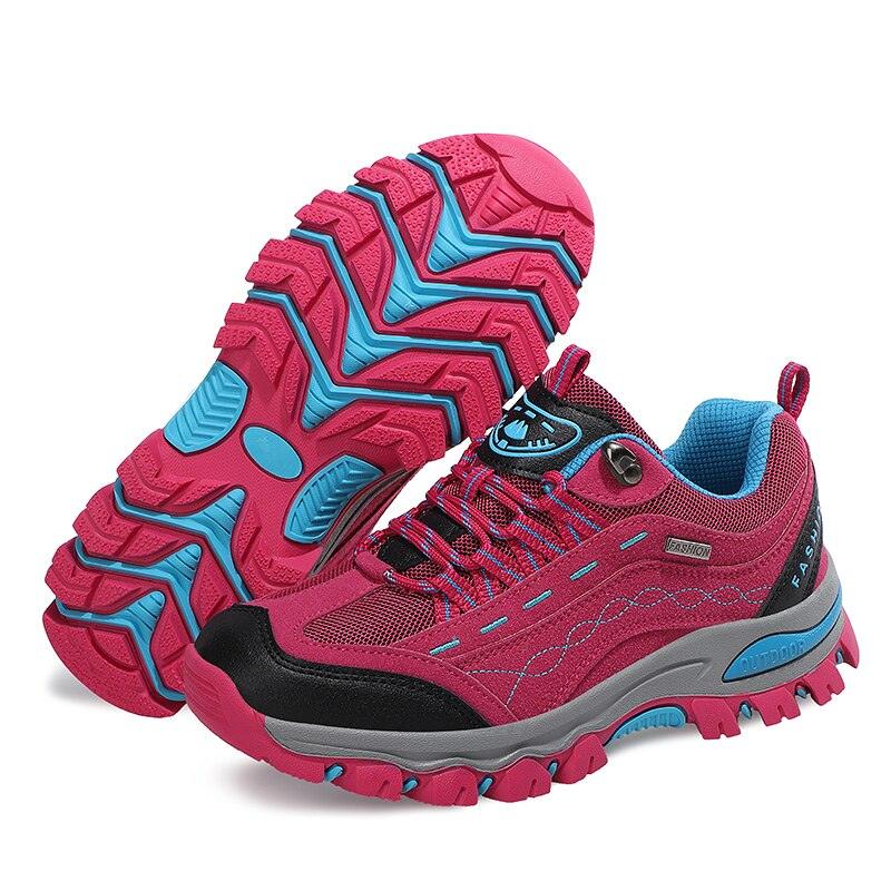 Women's Leather Hiking Boots, Anti-Slip Ankle Shoes for Winter