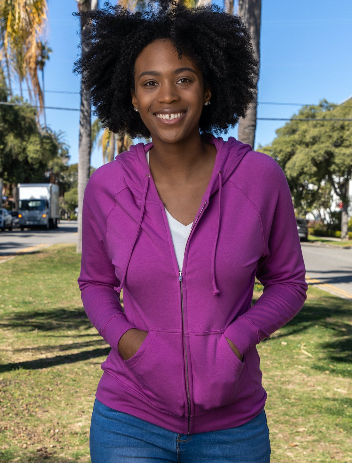Women's Bamboo French Terry Zip Hoodie