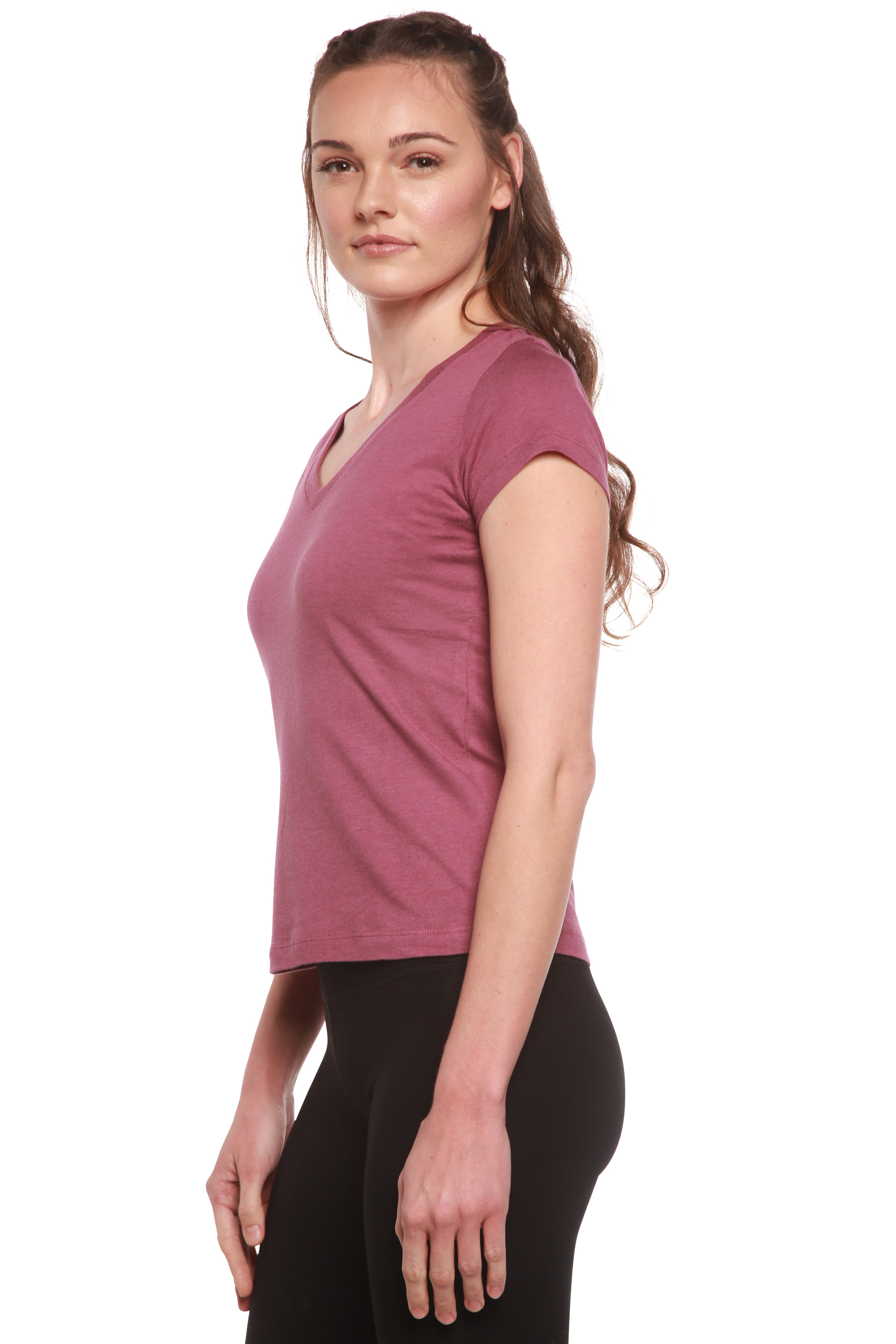 Women's Bamboo Viscose V-Neck Cap Sleeve T-Shirt